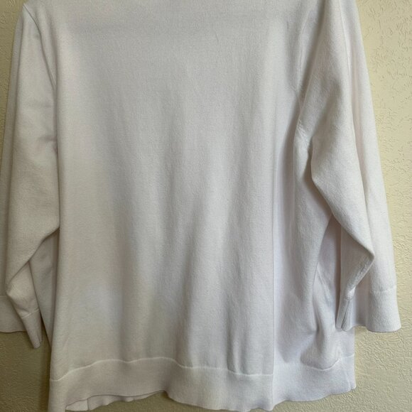 Talbot's white, button front long sleeved sweater, size 2X - Picture 5 of 11